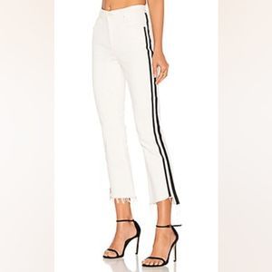 MOTHER Denim Cropped 'The Racer' Frayed Jeans